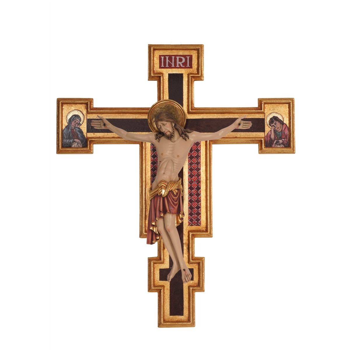 IC02STA283C 阿尔卑斯木雕-契马布埃十字架基督(Crucifix Cimabue)-彩色-多尺寸 - 图片 1
