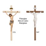 阿尔卑斯木雕-直十字架上的锡耶纳玻璃钢基督（Corpus Siena fiberglass cross straight stained）-彩色-多尺寸