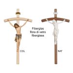 阿尔卑斯木雕-弯十字架上的锡耶纳玻璃钢基督（Corpus Siena fiberglass cross bent stained）-彩色-多尺寸