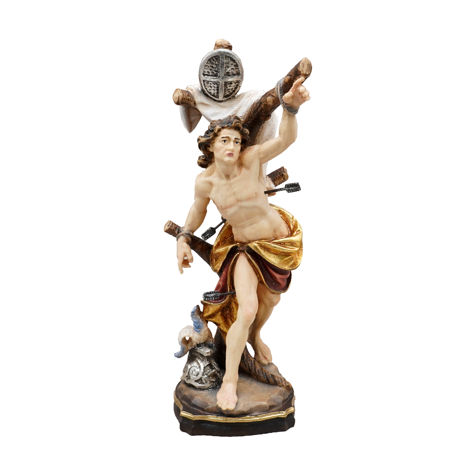IC02STA018C-20 【现货】阿尔卑斯木雕-巴斯弟盎(St Sebastian)-彩色-20cm - 图片 1