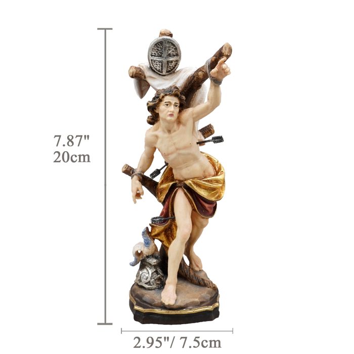 【现货】阿尔卑斯木雕-巴斯弟盎（St Sebastian）-彩色-20cm - 图片 2