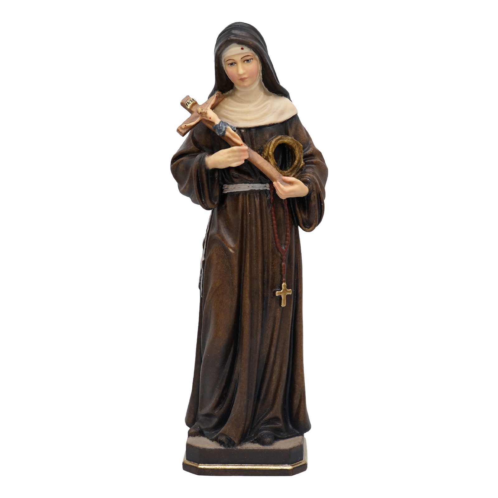 IC02STA019C-22 【现货】阿尔卑斯木雕-圣妇丽达(St Rita)-彩色-22cm - 图片 1