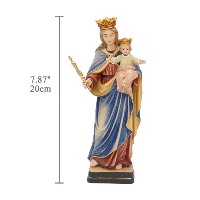 【现货】阿尔卑斯木雕-圣母进教之佑（Our Lady Help of Christians Regina coeli）-彩色-20cm - 图片 2