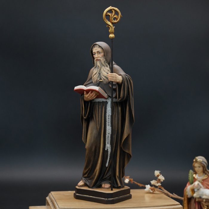 【现货】阿尔卑斯木雕-圣像（St Benedict）-彩色-20cm - 图片 9