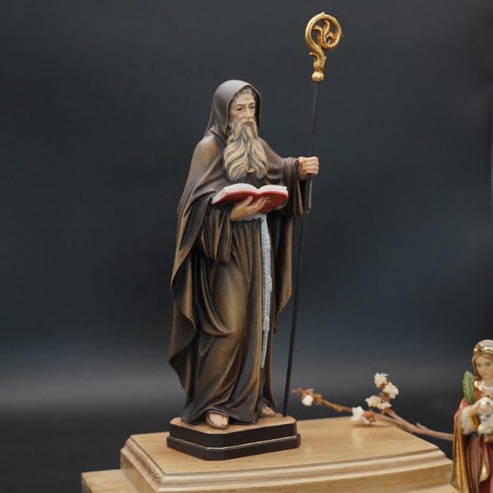 【现货】阿尔卑斯木雕-圣像（St Benedict）-彩色-20cm - 图片 8