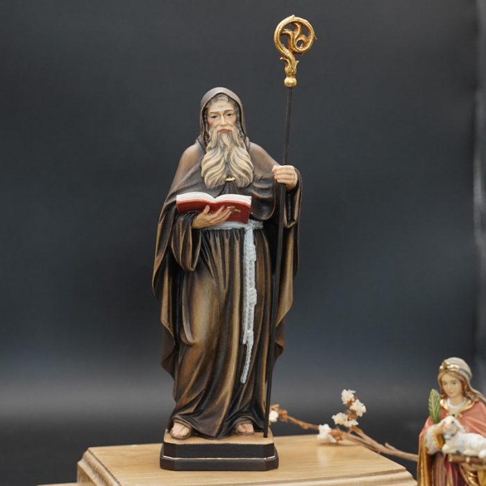 【现货】阿尔卑斯木雕-圣像（St Benedict）-彩色-20cm - 图片 5