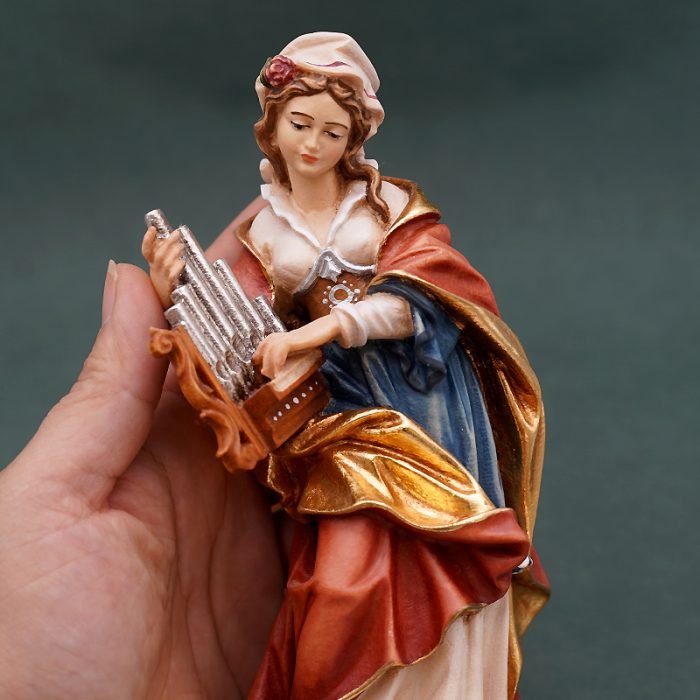 【现货】阿尔卑斯木雕-圣则济利亚（St Cecilia）-彩色-20cm - 图片 3