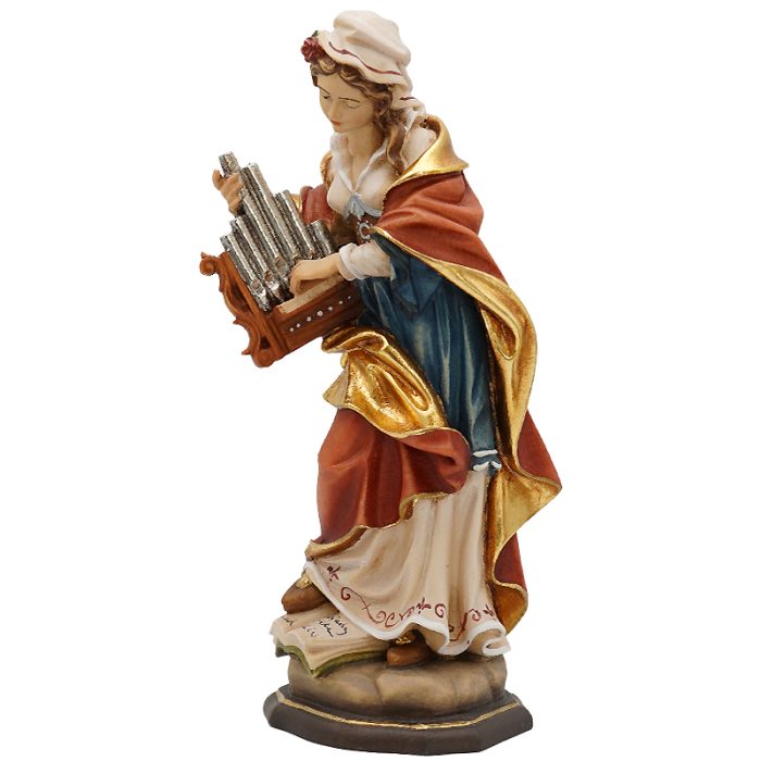 【现货】阿尔卑斯木雕-圣则济利亚（St Cecilia）-彩色-20cm - 图片 10