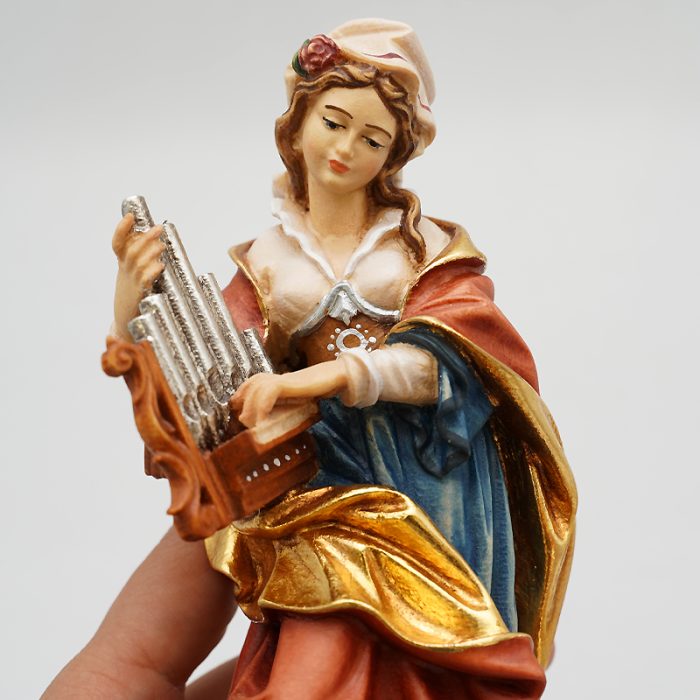 【现货】阿尔卑斯木雕-圣则济利亚（St Cecilia）-彩色-20cm - 图片 8