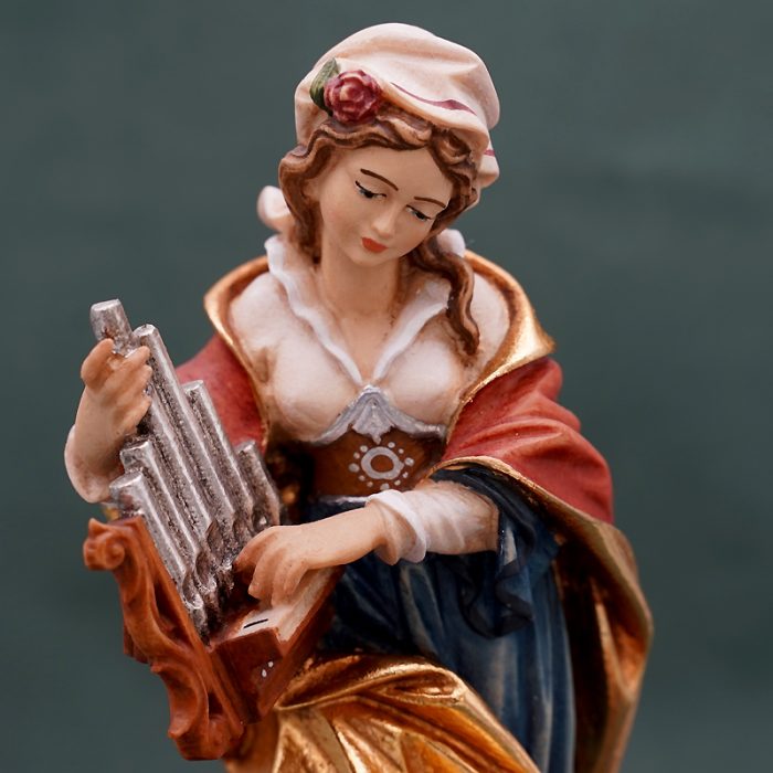 【现货】阿尔卑斯木雕-圣则济利亚（St Cecilia）-彩色-20cm - 图片 5