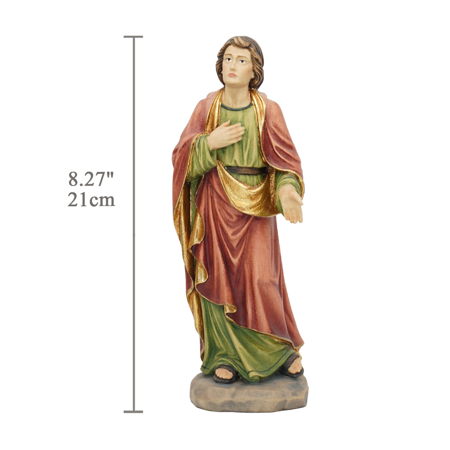 【现货】阿尔卑斯木雕-十字架下的若望（St John under the cross）-彩色-多尺寸