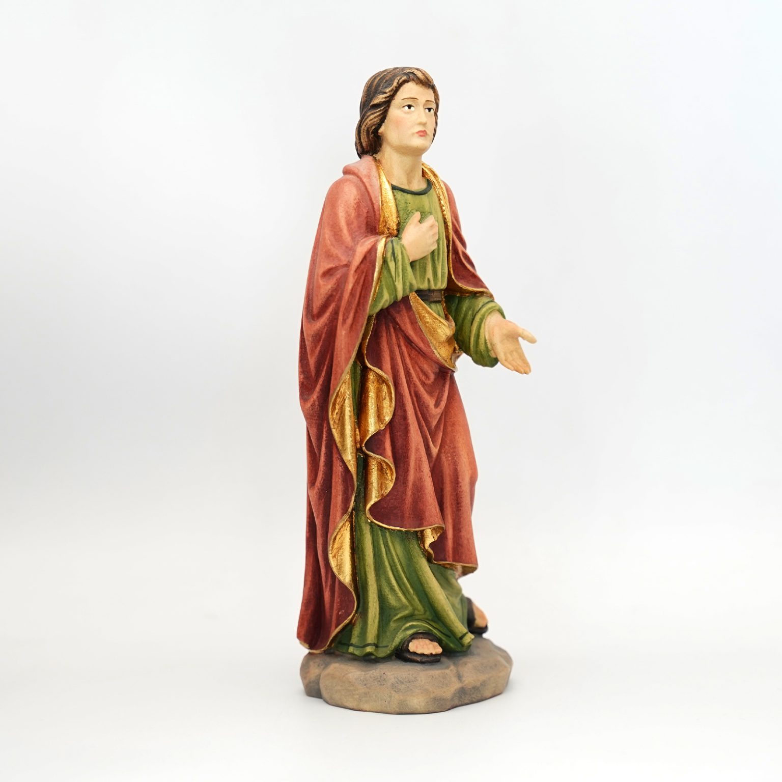 【现货】阿尔卑斯木雕-十字架下的若望（St John under the cross）-彩色-多尺寸