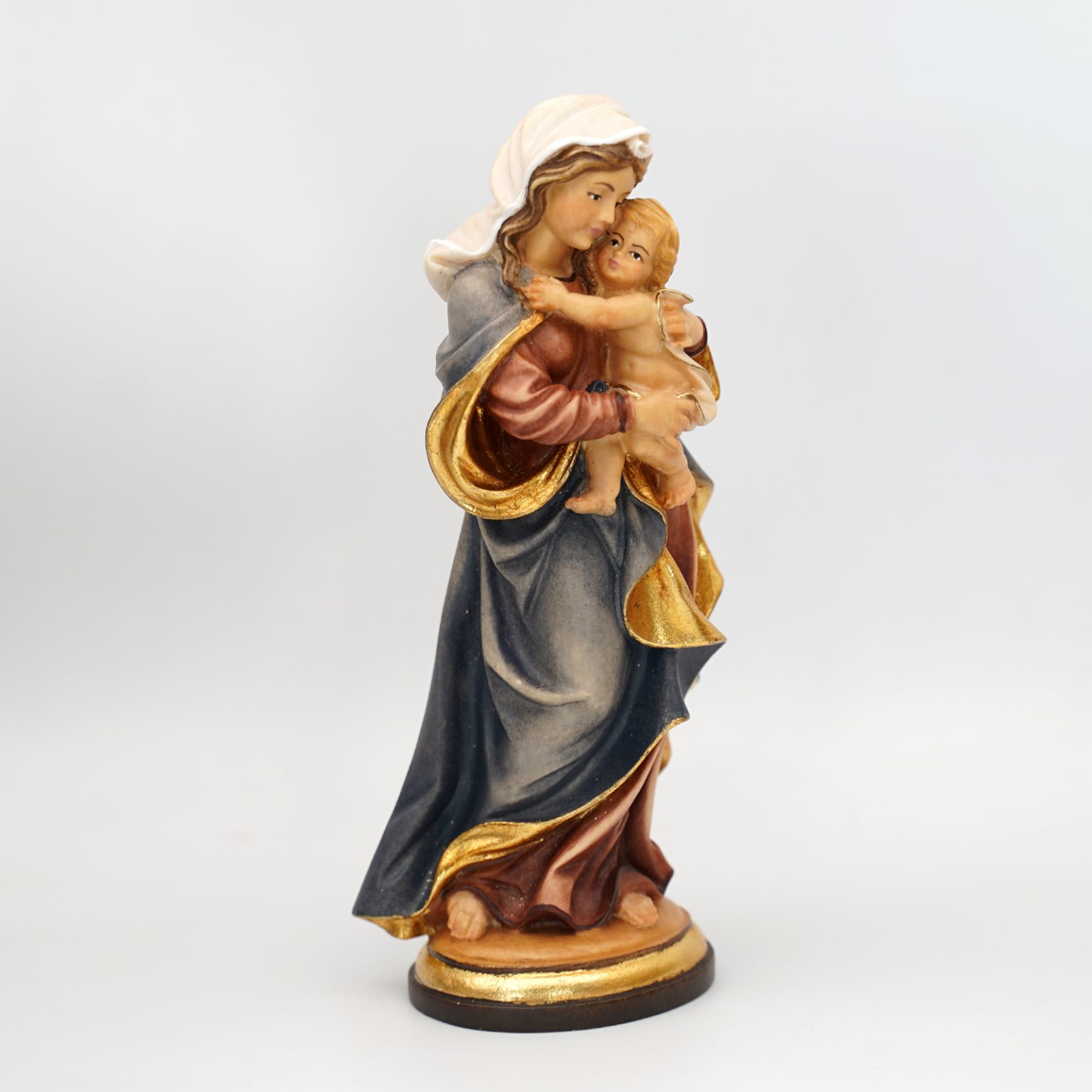 【现货】阿尔卑斯木雕-拉斐尔圣母（Madonna Raffaelo）-彩色-20cm