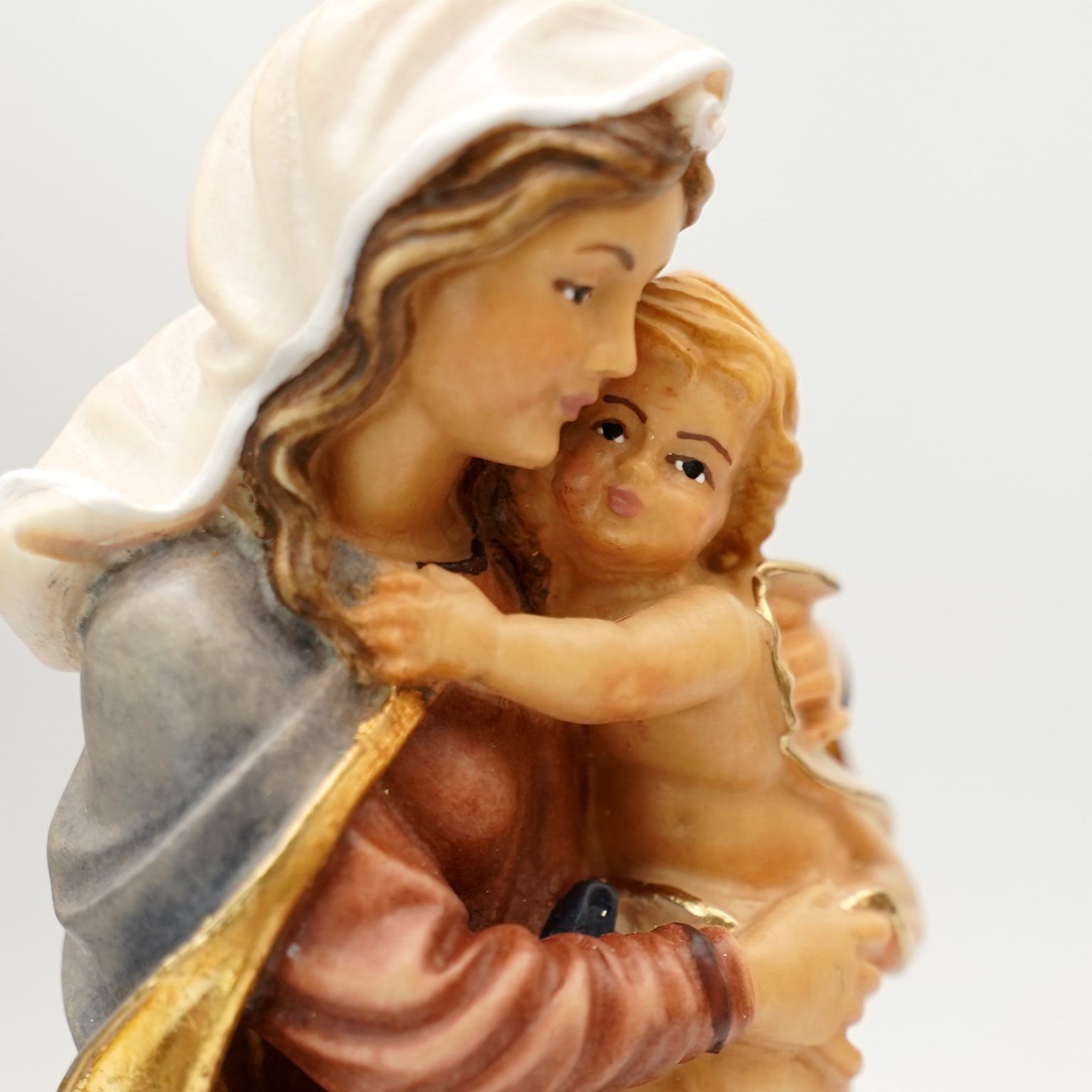 【现货】阿尔卑斯木雕-拉斐尔圣母（Madonna Raffaelo）-彩色-20cm