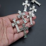 捡漏-DIY十字架-圣本笃-合金-银色绿珐琅-3.8x2.5cm - 图片 3