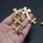 捡漏-DIY十字架-圣本笃-合金-金色红珐琅-3.8x2.5cm - 图片 2