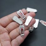 DIY三通-圣家-锌合金-银色红珐琅-2.3x1.1cm - 图片 2