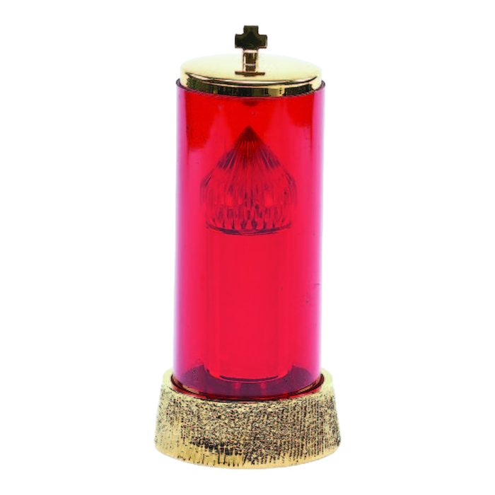 圣体灯-金色短座-红色玻璃-220V